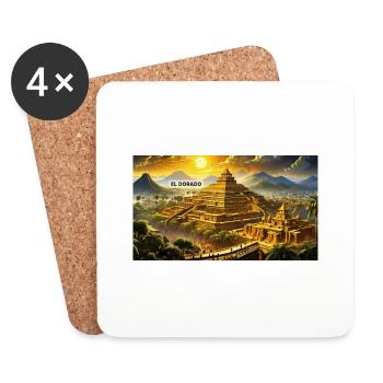 beautiful mythical places – El Dorado Golden city - Coasters (set of 4) - white - Front