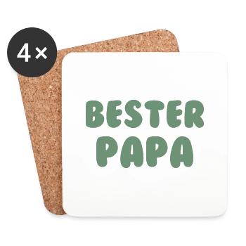 Bester Papa Grün - Untersetzer (4er-Set) - Weiß - Vorne