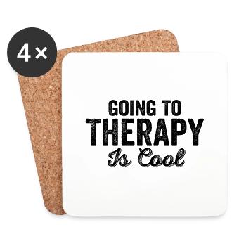 Going To Therapy Is Cool Quote Mental Health - Coasters (set of 4) - white - Front
