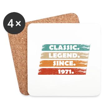 53. Jubiläum 1971 - Legende seit Vintage Ret - Untersetzer (4er-Set) - Weiß - Vorne