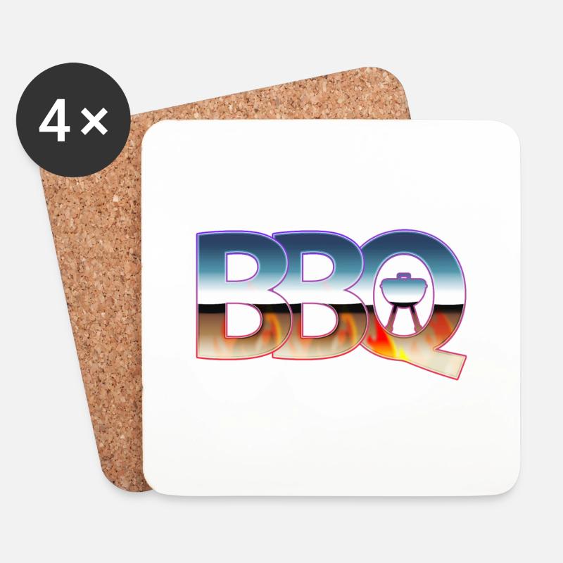 BBQ - Untersetzer (4er-Set) - Weiß