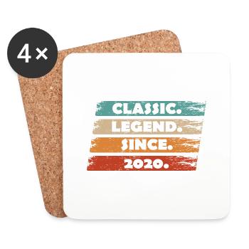 4th Anniversary 2020 - Legend from vintage retr - Coasters (set of 4) - white - Front
