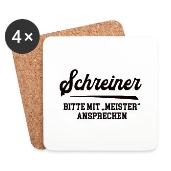 Schreiner Meister Prüfung Bestanden Schreinerei - Untersetzer (4er-Set) - Weiß - Vorne