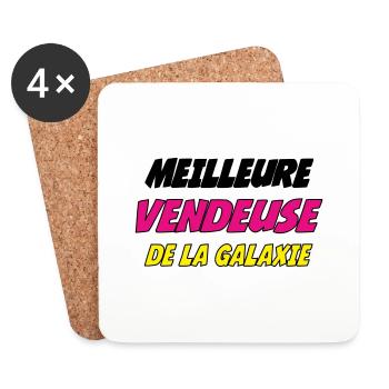 MEILLEURE VENDEUSE DE LA GALAXIE - Dessous de verre (lot de 4) - blanc - Devant