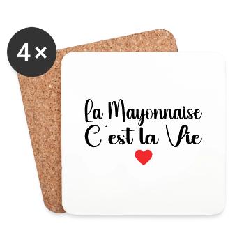 La Mayonnaise C'est La Vie - Dessous de verre (lot de 4) - blanc - Devant