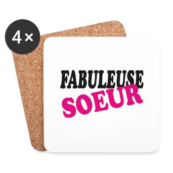 FABULEUSE SOEUR - Dessous de verre (lot de 4) - blanc - Devant