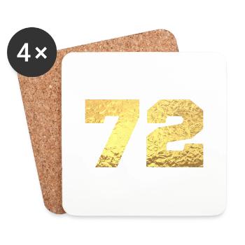 72 Gold Glitter - 72 Geburtstag - Untersetzer (4er-Set) - Weiß - Vorne