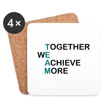 TEAM together - gemeinsam erreichen wir mehr - Untersetzer (4er-Set) - Weiß - Vorne
