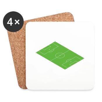 Soccer field green soccer field - Coasters (set of 4) - white - Front