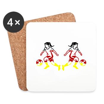 Frau Fussball Team Deutschland - Untersetzer (4er-Set) - Weiß - Vorne