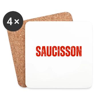 Je N'Aime Pas Le Saucisson C'est - Dessous de verre (lot de 4) - blanc - Devant