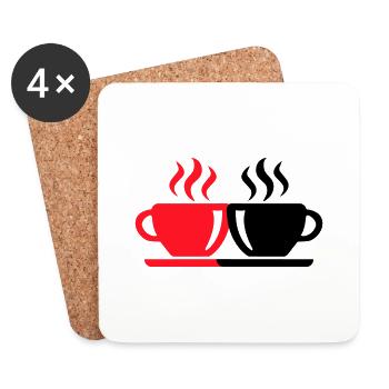 Kaffeetasse - Untersetzer (4er-Set) - Weiß - Vorne