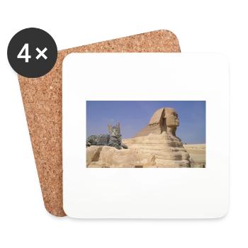 Cat and Sphinx - Coasters (set of 4) - white - Front