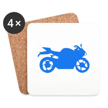 motorrad silhouette - Untersetzer (4er-Set) - Weiß - Vorne