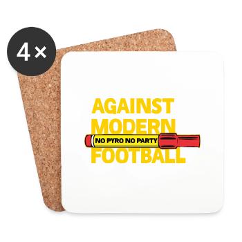 Against Modern Football No Pyro No Party - Coasters (set of 4) - white - Front