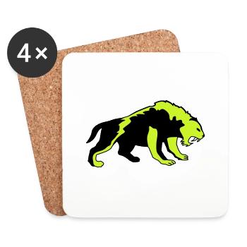 tigre 02 - Dessous de verre (lot de 4) - blanc - Devant