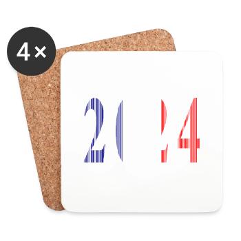 2024 Blue White Red - Coasters (set of 4) - white - Front