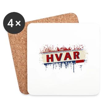 croatia hrvatska croatia hrv hr travel tourism - Coasters (set of 4) - white - Front