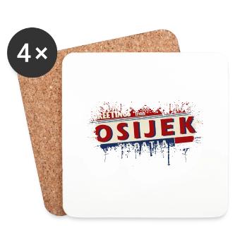 croatia hrvatska croatia hrv hr travel tourism - Coasters (set of 4) - white - Front