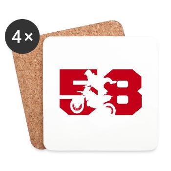 Motorrad Moto 58 - Untersetzer (4er-Set) - Weiß - Vorne