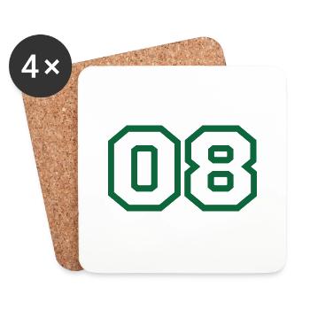 Number 8 Green Sport - Coasters (set of 4) - white - Front