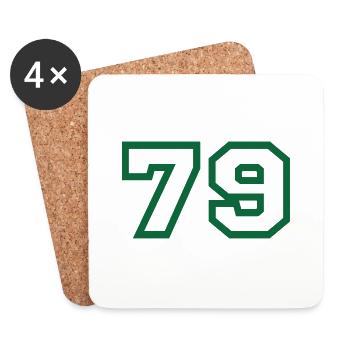 Numéro 79 sport - Dessous de verre (lot de 4) - blanc - Devant