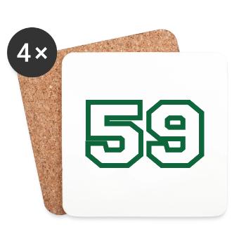 Numéro 59 sport vert - Dessous de verre (lot de 4) - blanc - Devant