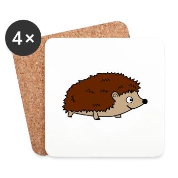 Hedgehog 02 - Coasters (set of 4) - white - Front