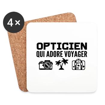 Reisende & Optiker: Leidenschaft & Entdeckung - Untersetzer (4er-Set) - Weiß - Vorne