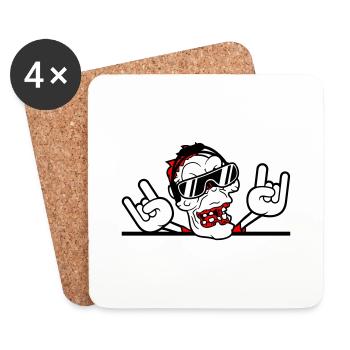 DJ Zombie Undead Horror Halloween Party Celebrations - Coasters (set of 4) - white - Front