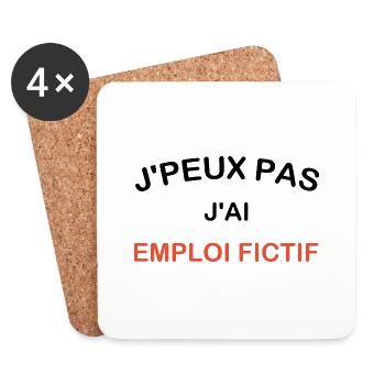 I can't I have a fictitious job - Coasters (set of 4) - white - Front