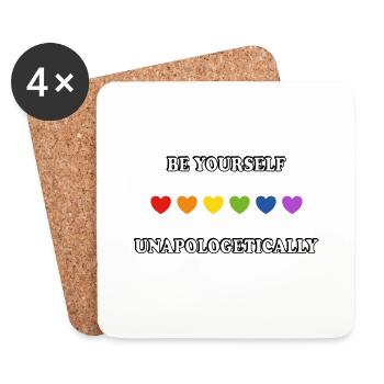Soyez vous-même sans vergogne LGBTQ Pride - Dessous de verre (lot de 4) - blanc - Devant