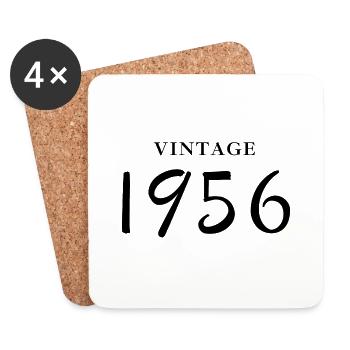 Vintage 1956 - Anniversary Gift Idea - Coasters (set of 4) - white - Front