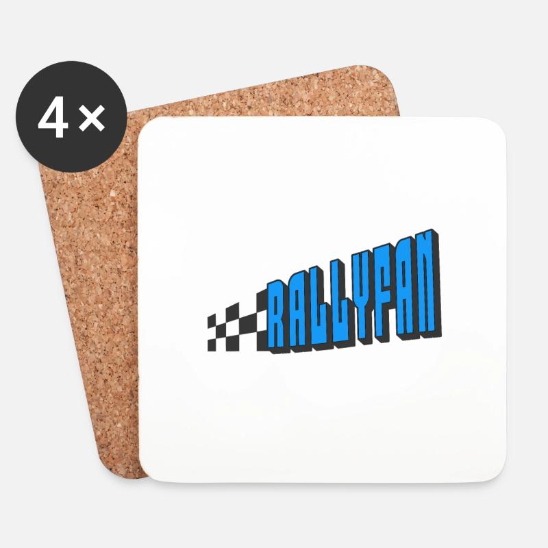 Rallyfan blau schwarz - Untersetzer (4er-Set) - Weiß