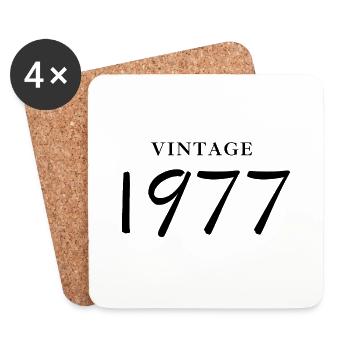 Jahrgang 1977 - Geschenkidee zum Jubiläum - Untersetzer (4er-Set) - Weiß - Vorne