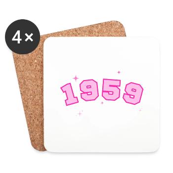 1959 Rose Star - Coasters (set of 4) - white - Front