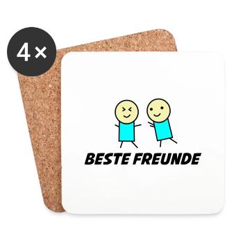 Meilleurs amis 1 - Dessous de verre (lot de 4) - blanc - Devant