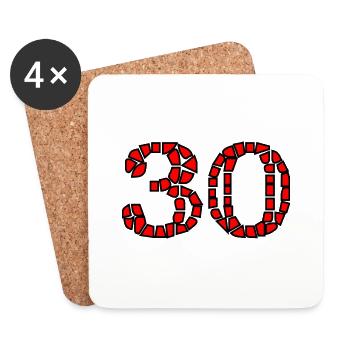JOYEUX ANNIVERSAIRE. HAPPY BIRTHDAY. ANNIVERSAIRE. - Dessous de verre (lot de 4) - blanc - Devant