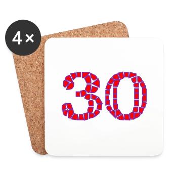 HAPPY BIRTHDAY. JOYEUX ANNIVERSAIRE. ANNIVERSAIRE. - Dessous de verre (lot de 4) - blanc - Devant