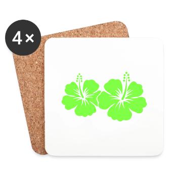 Hibiscus Flower - Coasters (set of 4) - white - Front