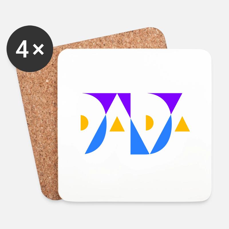 DADA mit Farbauswahl - Untersetzer (4er-Set) - Weiß