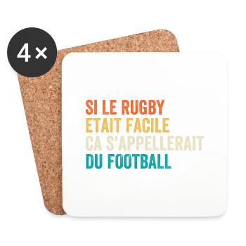 Wenn Rugby einfach wäre, würde man es Fußball nennen - Untersetzer (4er-Set) - Weiß - Vorne