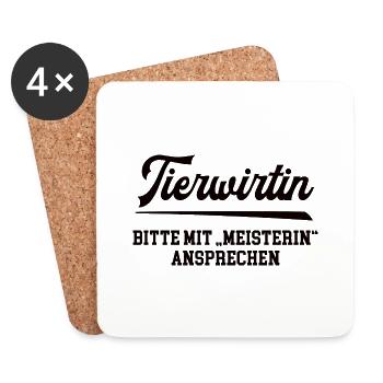 Tierwirtin Meister Prüfung Bestanden Tierzüchterin - Untersetzer (4er-Set) - Weiß - Vorne