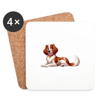 Brittany Spaniel 14 - Coasters (set of 4) - white - Front