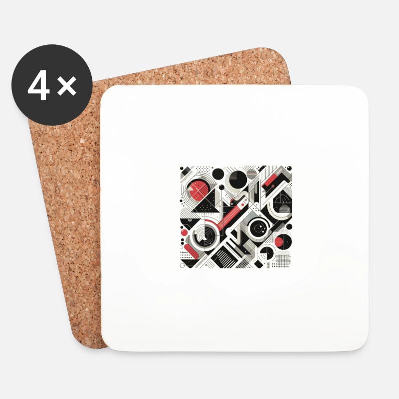 Abstract - Coasters (set of 4) - white
