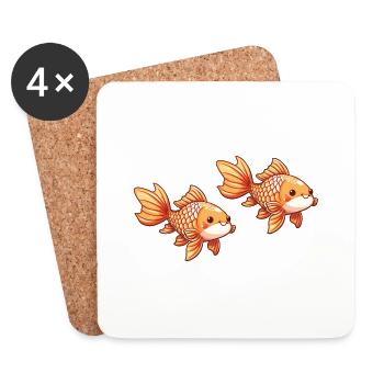 Goldfish Comic - Coasters (set of 4) - white - Front