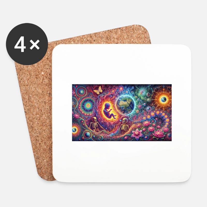 psyverse3000 - Untersetzer (4er-Set) - Weiß