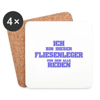 Tiler as a profession - Coasters (set of 4) - white - Front