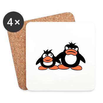 Penguin Two Friends 2 Team Big Brother Angry - Coasters (set of 4) - white - Front