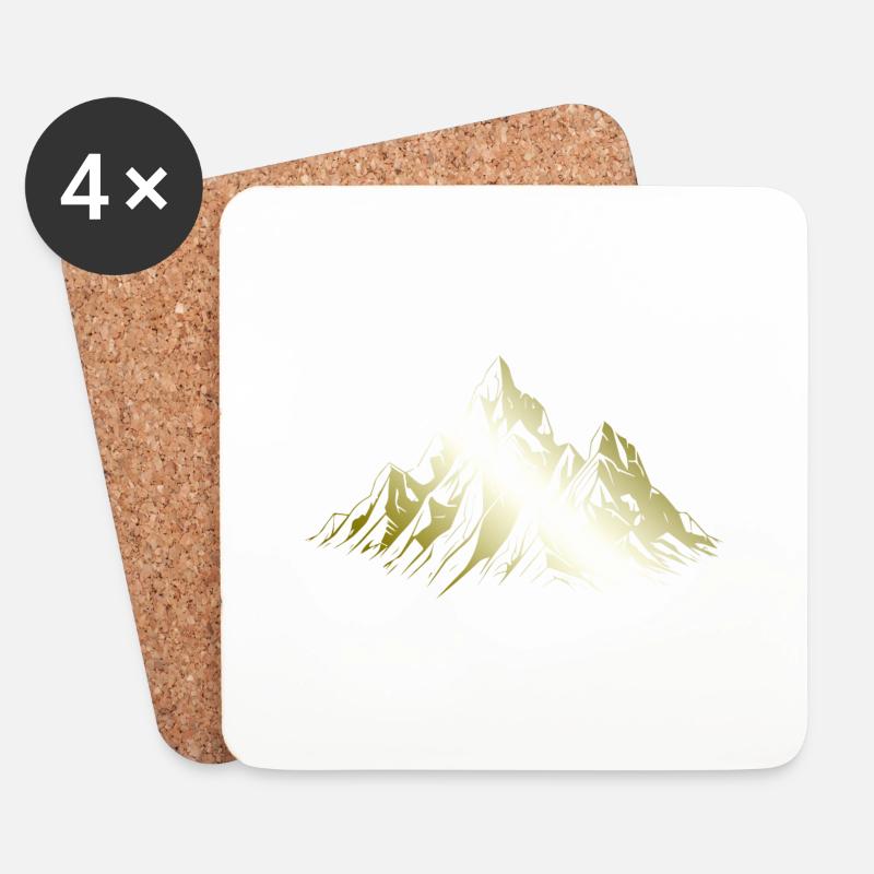 Berge Alpen Mountains - Untersetzer (4er-Set) - Weiß